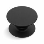 Black Plain Phone Grip Stand | Foldable Mobile Holder & Kickstand for All Smartphones | Strong Reusable Adhesive, Anti-Slip Anti-Drop Grip | Universal Phone Accessory for Desk & One-Hand Use - Image 2