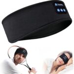 Bluetooth Headband Sleep Headphones, Upgraded Soft Sleeping Wireless Music Sport Headbands, Long Time Play Sleeping Headsets with Built in Speakers, Perfect for Workout, Running, Yoga (Black) - Image 2