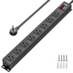 CRST Heavy Duty 8 Way Metal Power Strip with Switch, 15A/1875W, Surge Protection 2100 Joules - Image 2