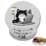 CRYSENDO Cat Ergonomic Mouse Pad with Wrist Rest, Gaming Mouse Pad with Wrist Support, Funny Mouse Pads for Desk, Computer Mousepad with Non-Slip Pain Relief PU Base, Cute Office Desk Accessories - Image 2