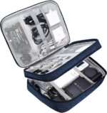 Careflection Electronics Accessories Organizer Bag, Universal Carry Travel Gadget Bag for Cables, Plug and More, Perfect Size Fits for Pad Phone Charger Hard Disk - Dark Blue (Polyester, Pack of 1) - Image 2