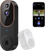 Clefairy Wireless Video Doorbell Camera, Smart AI Human Detection, Real-Time Notification, Night Vision, 2-Way Audio, Cloud Storage, 2.4G WiFi, Indoor Outdoor Surveillance with Receiver - Image 2