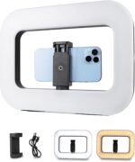 Coslifestore Smartphone Video Rig with Light | Handheld Ring Selfie Light Kit & LED Mobile Video Stabilizer with 8000mAh Battery | Video Light for Photography, Filmmaking, Makeup & YouTube,Vlogging - Image 2
