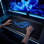 Cyber Series (900x400mm) XL Extended Gaming Mouse Pad - 4mm Ultra-Thick Professional Desk Mat | Blue Honeycomb Tech Aesthetic | Waterproof Micro-Weave & Anti-Fray Stitched Edges - Image 2