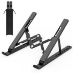 DClub Portable Aluminum Adjustable Laptop Holder for Desk, Foldable Ventilated Cooling Notebook Stand for MacBook Pro/Air, HP, Lenovo, Sony, Dell, More 10-15.6 Laptops, Tablet - Image 2