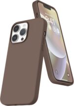 DIZORO® Microfiber Candy Case Compatible for iPhone 13 Pro Max, Shockproof Slim Back Cover Liquid Silicone Case - Brown - Image 2