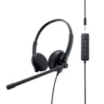 Dell Leatherette Wired Stereo Over Ear Headset|Frequency Response 20-20k Hz (Audio) 150-7k Hz (Microphone)|Noise Cancelling|Status Indicator|WH1022-Black - Image 2