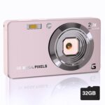 Digital Camera, 4K Cameras for Photography, Digital Point and Shoot Camera with 56Mp Autofocus 20X Zoom Anti Shake, 32GB SD Card with Camera for Adults, Teens, Beginners(Pink) - Image 2
