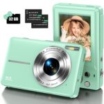 Digital Camera, Kids Camera with 32GB Card, FHD 1080P, 44MP, Vlogging, 16X Zoom, Compact, Portable, Rechargeable, Green - Image 2