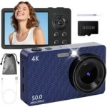 Digital Camera for Photography Autofocus, 4K 50MP Point and Shoot Cameras with 32GB SD Card, 16X Digital Zoom, Portable Travel Camera for Beginner, Small Compact Digital Camera for Adult Teens, Blue - Image 2