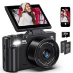 Digital Cameras for Photography - 5K 75MP Vlogging Camera for YouTube WiFi - UHD Autofocus Vlog Camera 3" 180° Flip Screen with 18X Zoom - Travel YouTube with 32GB SD Card, 2 Batteries (B55) - Image 2
