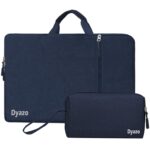 Dyazo 15.6 Inch Laptop Sleeve with Handle & Charger Pouch | Water-Resistant Shockproof Carry Case with Front Pocket | Compatible for MacBook, HP, Dell, Lenovo, Acer, Microsoft & Other Notebooks (Blue) - Image 2