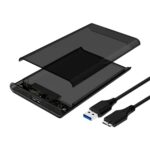 Dyazo 2.5" SATA to USB 3.0 External Hard Drive Enclosure | 7 MM and 9.5 MM Tool Free with Transparent Design | Support UASP Up to 5TB HDD/SSD Compatible with PC, Laptop and TV (Black) - Image 2