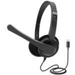 Dyazo Type C Wired Headphones with Mic | Lightweight On Ear Headset Compatible for PC, Mobile Phones, Laptop & MacBook | Comfortable Fit | Ideal for Office, Calls & Online Meetings (Black) - Image 2