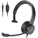EKSA H15 Professional Wired Headphones with mic Computer Headset with Microphone for pc Black - Image 2
