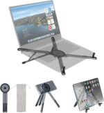 ESCUCHA Adjustable Laptop Stand for Desk, MagSafe Compatible Portable Foldable Computer Riser for MacBook, iPhone, iPad, Tablet - Lightweight Aluminum, Perfect for Office, Home, Traveling - Image 2