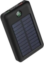 EcoGlow 9,800mAh Solar Power Bank with LED Light, Type-C & Micro USB, Fast Charging Portable Charger – Black - Image 2