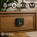 Elara Smart Drawer Lock, Fingerprint Scanner with 20 User Storage, Auto-Lock System, Type-C Port, Smart Lock for Cabinets and Drawers Black - Image 2