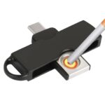 Electric USB Lighter with Type-C Connector for Android Phones – Windproof Flameless Tungsten Coil Design – Black - Image 2