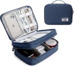 Electronic Organizer Travel Cable Organizer Bag for Hard Drives, Cables, Chargers, Phone, USB & SD Cards – Waterproof Portable Storage Case, Shockproof Tech Accessory Pouch, Dark Blue - Image 2