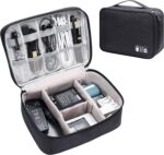 Electronics Accessories Organizer Bag Universal Carry Polyester Travel Cable Organizer Case for USB Power Bank Phone Charger Headphones Memory Cards Hard Drive Multi-Function (Black) - Image 2