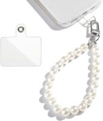 Elegant Universal Pearl Mobile Phone Chain Wrist Strap | Beaded Pearl Phone Charm Lanyard | Compatible with All Smartphones & Phone Cases | Stylish Hand Strap & Phone Accessory for Women & Girls - Image 2
