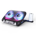 EvoFox Blizzard 2 Xtreme Laptop Cooling Pad | Dual Semiconductor Plates, 2x140 mm Fans, RGB Lighting, Digital Display & Roller Control, 5-Level Stand, USB Extender & Phone Holder, Upto 15” Laptops - Image 2