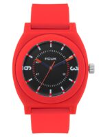 FCUK Analog Black Dial with Red Strap Unisex Watch- FK00015B - Image 2