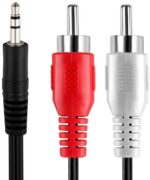 FEDUS 3.5mm Jack Stereo Audio to 2 RCA Cable - AV Video TV-Out Speaker Amplifier Connect TRS 3-Pole Plug to Dual RCA - 1.5M - Image 2