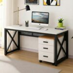 FFO Computer Table with Storage | Multipurpose Office Desk for Home & Work | Study Table for Students | Sturdy PC Table with 1 Year Warranty | DIY Assembly (150x60x76 cm) - White - Image 2