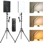 FKU 19 INCH LED Panel Lights with Remote Video 120W 3000K-7000K Bi-Color Dimmable Photography with 7 Feet Tripod Stand for Video Shooting/Live Stream (Pack of 2) (19 INCH PANAL Light with & Tripod) - Image 2