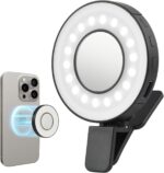 FKU 2025 Magnetic Mini LED Ring Light, Rechargeable Selfie Light for Phone, iPhone, Android, iPad, Laptop for Selfie/Video Conference/Zoom Call/Photography/Makeup/Picture - Image 2