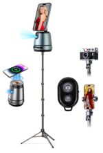FKU Np-688 83Inch Mobile Phone Selfie Stick Floor Stand Tripod with Q05 Auto Face Tracking & Wireless Charger Buetooth Shutter Remote (688 Tripod +Q05 Auto Face Tracking Mobile Phone Holder) - Image 2