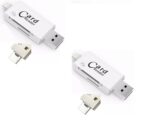 FKU Set of 2 3 in 1 with Lightning + USB + Mobile Flash Drive Card Reader (White) - Image 2