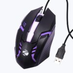 FTM Gaming Mouse, USB Wired, RGB LED Backlit, Black and Purple, Ergonomic Design, Professional Gaming Accessory - Image 2