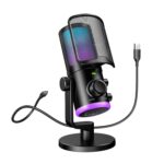 Fifine AMPLIGAME AM6 Gaming PC Microphone, USB Streaming Microphone with Game Chat Balance, Computer Condenser Desktop RGB Mic with Mute Button, Noise Cancellation for Podcast/Twitch/Discord - Image 2