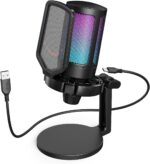 Fifine USB Microphone for PC Gaming, Computer Desktop Streaming Microphone with Mute Button, Gain Knob for Video Podcast, RGB Mic for PS4/PS5, Laptop A6NEO - Image 2