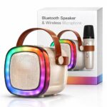 Fire turtle Wireless Bluetooth Karaoke Microphone with HD Speaker & Flashing LED Lights | Rechargeable Portable Singing Mic for All People - Image 2