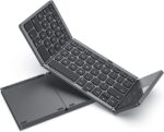 Foldable Bluetooth Wireless Portable Keyboard with touchpad Rechargeable Ultra Slim Mini Folding Keyboard Compatible with iFone iPad/Air iOS Android Smartphones/Tablets and Windows.. - Image 2