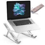 Foldable Laptop Stand – Adjustable Height & Angle, Portable Metal Laptop Riser with Anti-Slip Pads, Heat Dissipation, Supports Up to 10kg – for All Laptops up to 15.6" 10-15.6 Inch , iPad, Silver. - Image 2