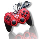 GAME GURU Wired USB Gamepad Controller for PS3 | Dual Vibration Joystick | Ergonomic Non-Slip Design | Plug & Play Wired Controller with 1.8m Cable Compatible with Sony PlayStation 3 & PC (Red) - Image 2