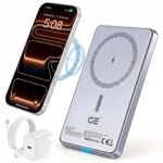 GE® Premium UltraSlim Qi MagSafe‑Compatible 20W Wireless Fast Charger Power Bank - 5000mAh | USB‑C Charging Kit Included | Magnetic Portable Charger for iPhone 12–17 Series | OEM | New 2026 - Image 2