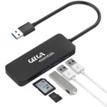 GIZGA Essentials High Performance USB Hub with Card Reader, 5 in 1 USB Hub, Fast Data Transfer, 3 USB 2.0, Micro SD, TF Data Transfer Upto 480Mbps for Laptops, Smartphone, MacBook, Chromebook, Black - Image 2