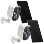 GMK Solar Security Cameras Wireless Outdoor, with Solar Panel 2K Color Night Vision Motion Detection 2-Way Talk Battery Powered WiFi Home Indoor Camera IP65 Weatherproof Cloud/SD Storage 2-Pack - Image 2