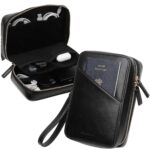 GadgetBite Faux Leather Travel Accessories Organiser Portable Gadget Storage Bag for Passport IDs USB Cable Earphone Power Bank Charger Hard Disk & Digital Gadgets Regular Zippered Tech Kit - Black - Image 2