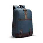Gear Classic 4 19"/31L Anti Theft Faux Leather Medium Water Resistant 3 Compartment Laptop Backpack/Casual Backpack/Daypack/Travel Backpack/College Bag For Men/Women(Teal-Brown) - Image 2
