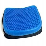 Gel Comfort Double Layer Honeycomb Seat Cushion, Blue, Non-Slip Cover, Pressure Relief for Office Chair, Wheelchair, Car Seat (Semicircular) - Image 2