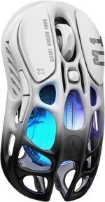 GravaStar Mercury M1 Pro Gaming Mouse, Lightweight Magnesium Alloy, 26,000 DPI, PAW3395DM Sensor, 5 Programmable Buttons, Support Wired/2.4GHz/BT, Up to 200 Hours Battery Life (Gradient Black) - Image 2