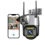 Guard Well 6MP WiFi Dual Lens Outdoor PTZ CCTV Camera | 360° Rotation | Color Night Vision | Motion Detection | Two-Way Audio | Wireless Home Security Camera with Mobile App V380 Pro (Dual Lens PTZ) - Image 2