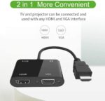 HDMI to VGA HDMI Adapter, HDMI to Dual HDMI VGA Splitter Converter（Dual Display at Same Time VGA to HDMI VGA Adapter with Charging Cable and Audio Cable for PC, Laptop, Ultrabook - Image 2